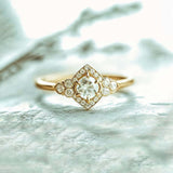 Golden Halo Boho Diamond Engagement Ring