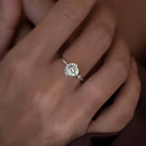 Diamond Half Moon Engegament Ring