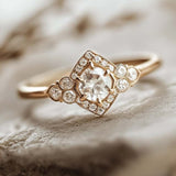 Golden Halo Boho Diamond Engagement Ring