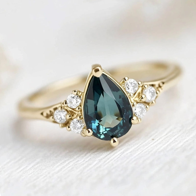 Timeless Elegance Pear-Cut Sapphire Ring