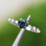 Distance Prongs Blue Sapphire Ring