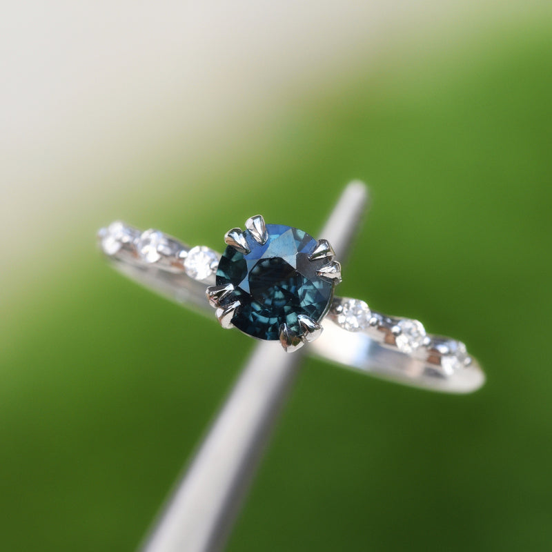 Distance Prongs Blue Sapphire Ring