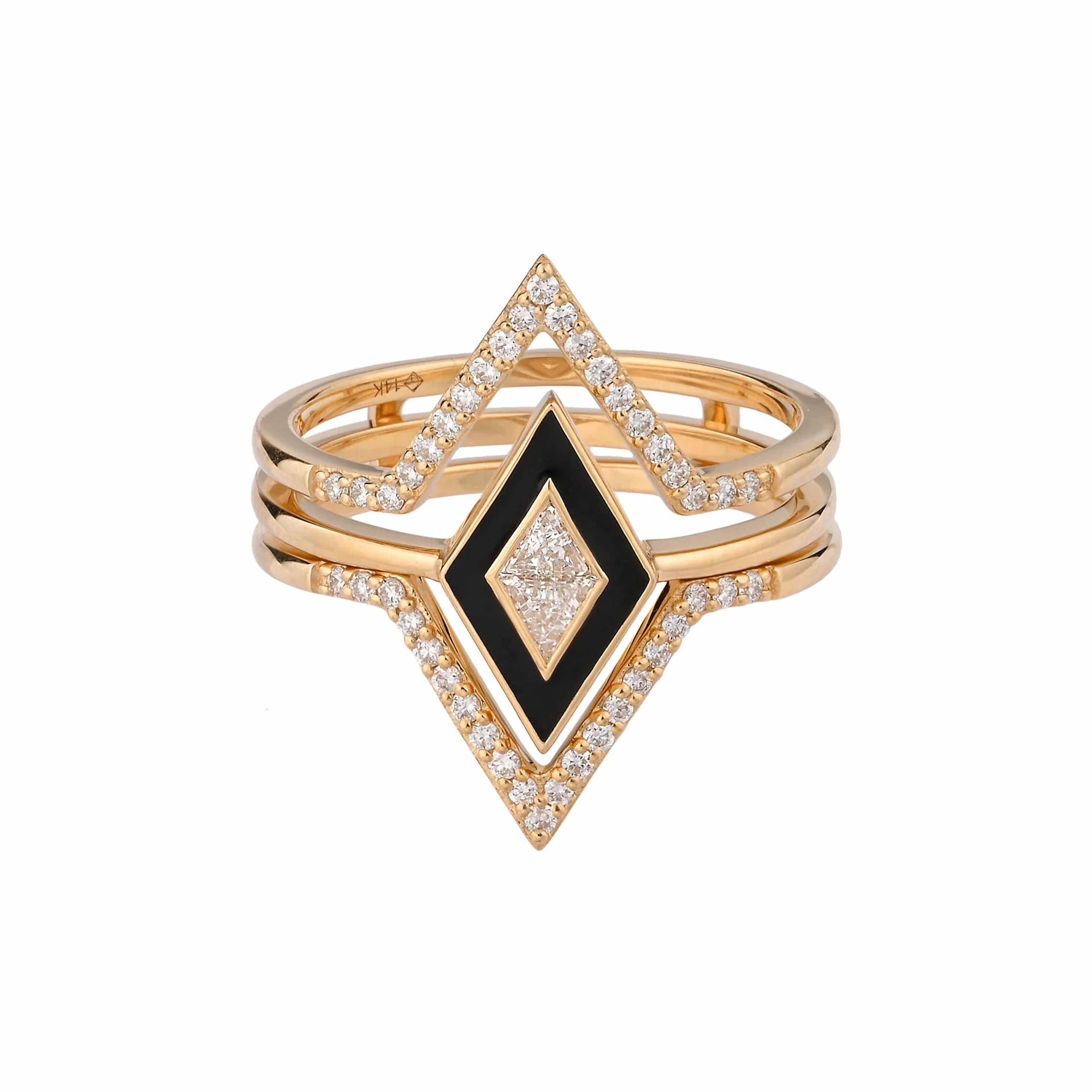 The Zoe Enamel Ring Stack | Giacomelli Jewelry