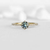 Round Parti Sapphire Solitaire Ring