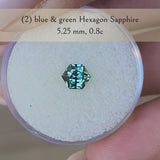 0.8C Blueish Green Hexagon Sapphire Ring