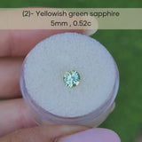 Round Light Green Solitaire Sapphire Ring