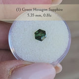 0.8C Blueish Green Hexagon Sapphire Ring