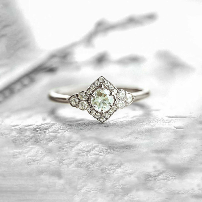 Golden Halo Boho Diamond Engagement Ring