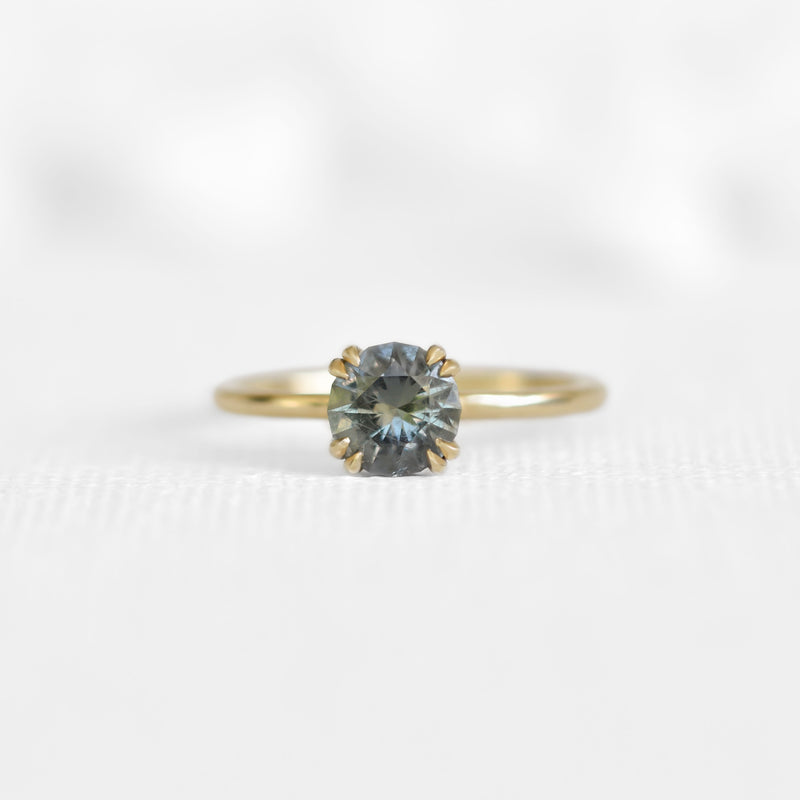 Madagascar Blue & Green Sapphire Solitaire Ring
