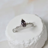 Pear Purple Gray Spinel Distance Ring