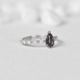 Pear Purple Gray Spinel Distance Ring
