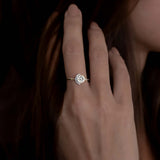 Diamond Half Moon Engegament Ring