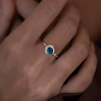 Blue & Green Teal Sapphire Boho Ring
