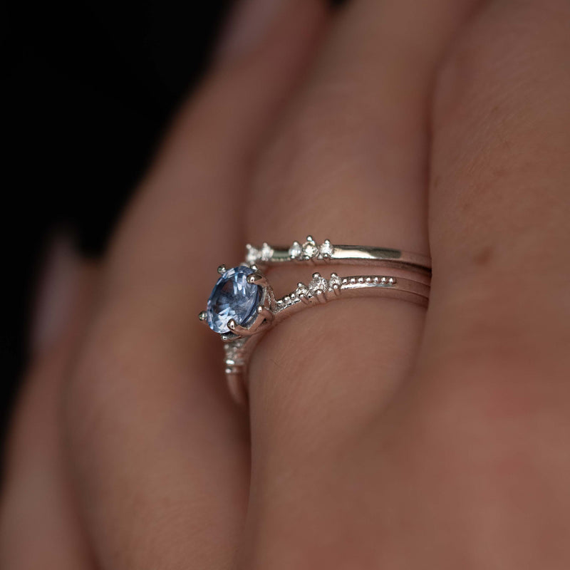 Pastel Blue Sapphire Solitaire Engagement Ring