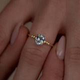 Gradient Ball Engagement Ring With Light Blue Sapphire
