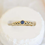 Gradient Ball Ring With Blue Sapphire