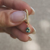 Oval Yellowish & Green Sapphire Drop Earrings
