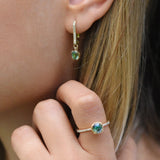 Oval Yellowish & Green Sapphire Drop Earrings
