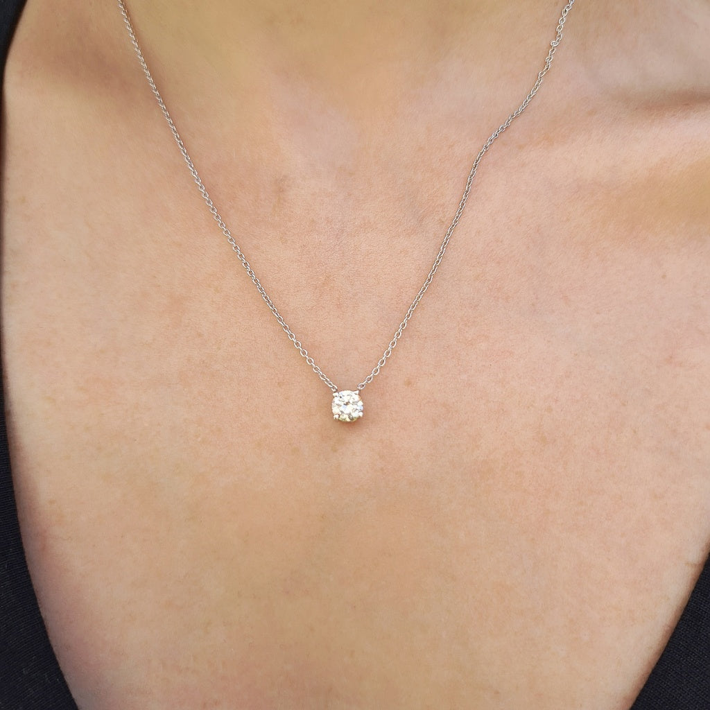 Buy Half Carat Solitaire Diamond Necklace Online in India - Etsy