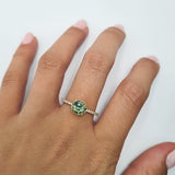 Yellowish & Green Sapphire Solitaire Ring
