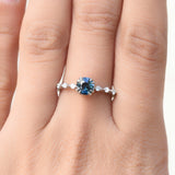 Distance Prongs Blue Sapphire Ring