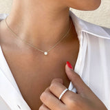 Single Diamond Floating Necklace