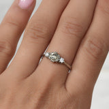 3-Stone Salt & Pepper Diamond Ring