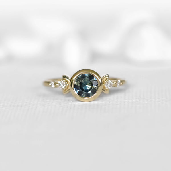 Round Boho Style Parti Sapphire Ring