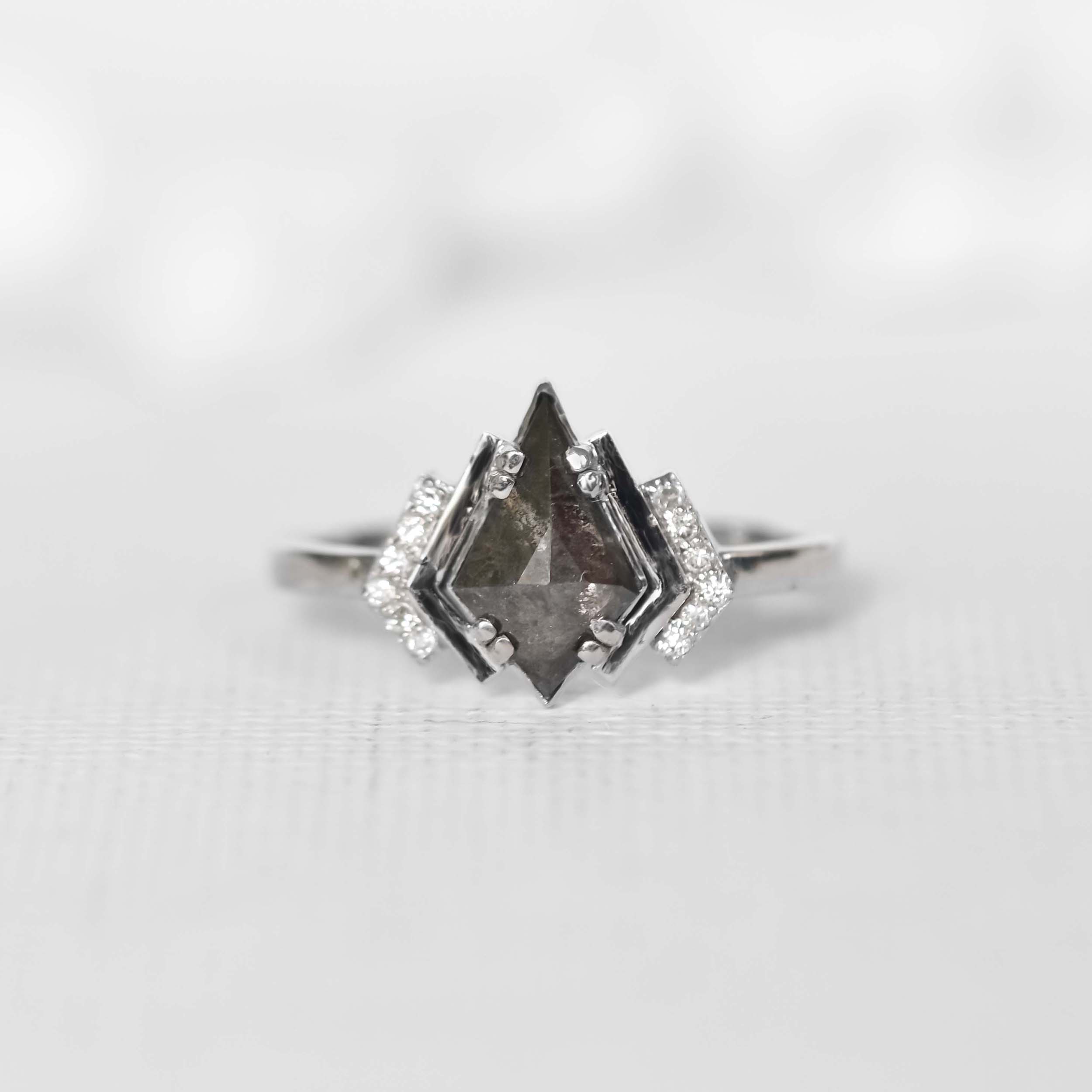 Kite Salt and Pepper Diamond Ring